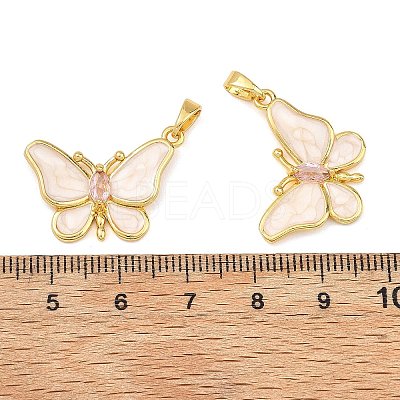 Brass Pave Clear Cubic Zirconia Pendants CU-T001-07G-A-1