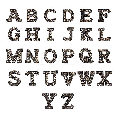 Alphabet Resin Rhinestone Patches DIY-TAC0005-45H-1