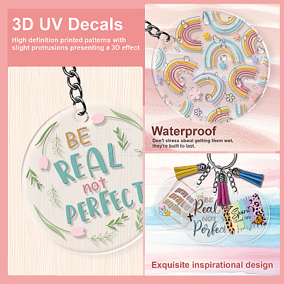 Flower Theme DIY Blank Oval Acrylic Keychain Making Kits DIY-GO0002-74-1