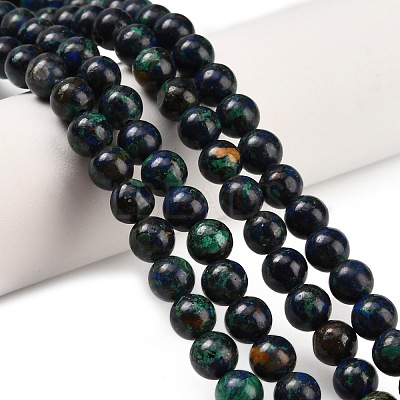 Natural Azurite Beads Strands G-Z110-C05-6mm-1