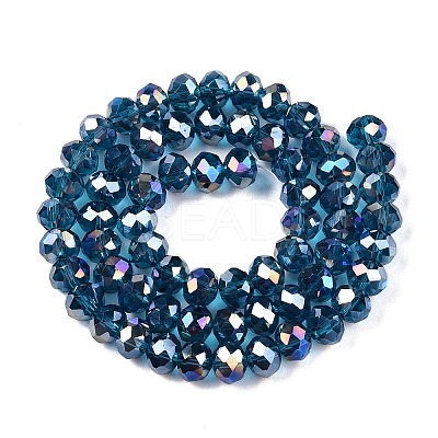 Electroplate Glass Beads Strands X-EGLA-A044-T8mm-B27-1