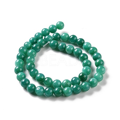 Natural Mashan Jade Round Beads Strands G-D263-8mm-XS34-1