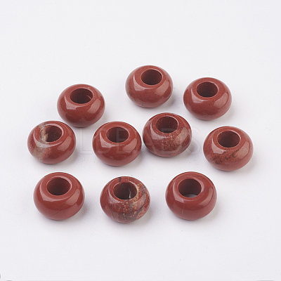 Natural Red Jasper European Beads G-G740-14x8mm-04-1