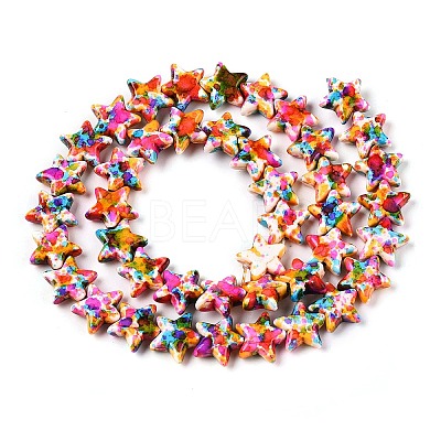 Spray Painted Synthetic Turquoise Beads Strands UNKW-T001-11D-1