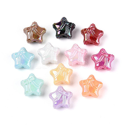 UV Plating Opaque Acrylic Beads SACR-T018-06M-1