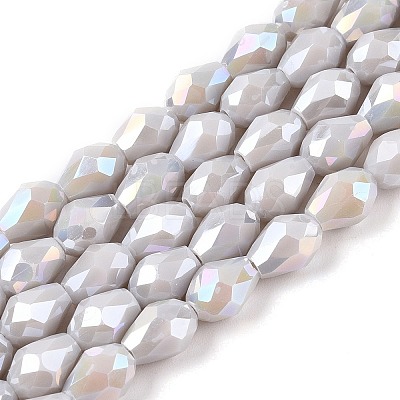 Opaque Solid Color Electroplate Glass Beads Strands EGLA-N013-P6mm-B05-1
