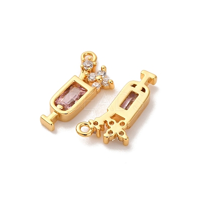 Brass Micro Pave Cubic Zirconia Pendants X1-KK-K382-28G-02-1