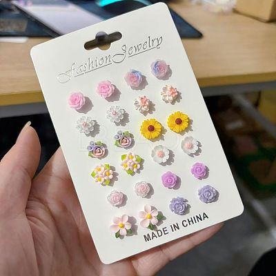 Brass & Enemal Stud Earrings for Women WG6A5D7-01-1