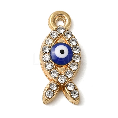 Alloy Enamel Rhinestone Glass Pendants X1-ENAM-U003-02G-06-1