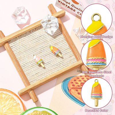 2Pcs 2 Colors 304 Stainless Steel Pendants STAS-CJ0003-50-1
