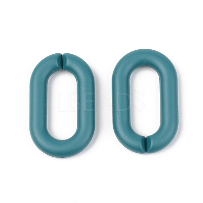 Opaque Spray Painted Acrylic Linking Rings OACR-T024-02-I01-1