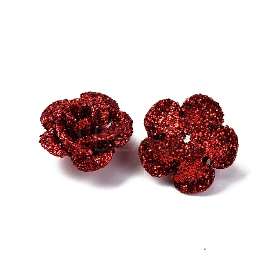 3D Rose Flower Baking Paint Aluminum Beads FIND-L019-01F-1
