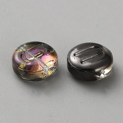 Transparent Electroplated UV Plating Glass Beads GLAA-TAC0024-12D-U-1
