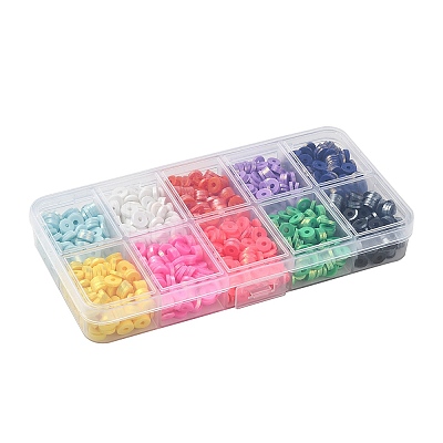 60G 10 Colors Handmade Polymer Clay Beads CLAY-YW0001-93-1