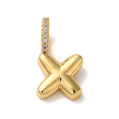 Brass Micro Pave Cubic Zirconia Pendants KK-K345-13X-G-1