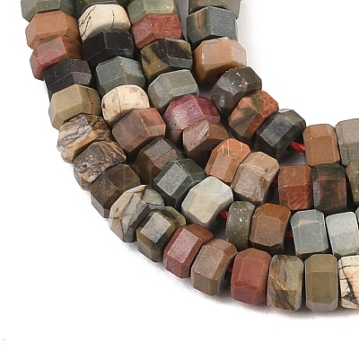 Natural Polychrome Jasper/Picasso Stone/Picasso Jasper Beads Strands G-G345-C24-2x4mm-1