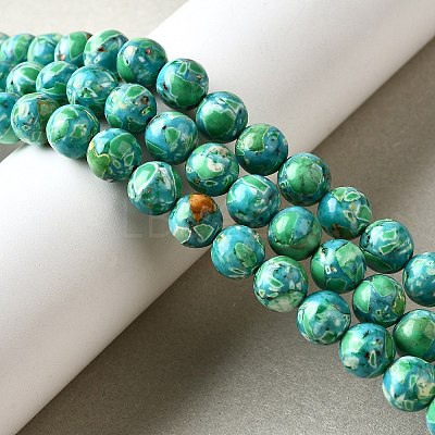 Dyed Natural Magnesite Beads Strands G-L617-D01-8mm-1
