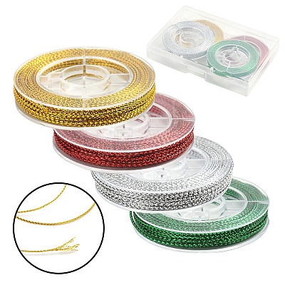 4 Rolls 4 Colors Braided Non-Elastic Beading Thread EW-YW0001-15-1