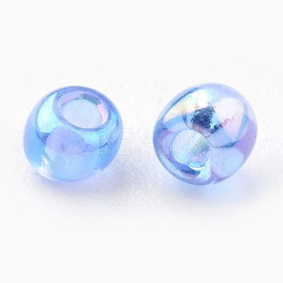 Round Transparent Colors Rainbow Glass Seed Beads X-SEED-A007-2mm-166-1