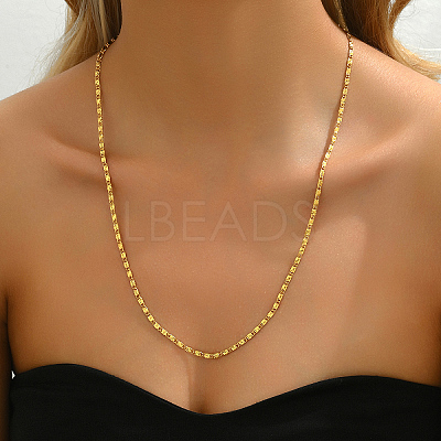 Simple Brass Oval Link Chain Necklaces for Women WX2955-2-1