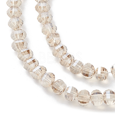 Electroplate Transparent Glass Beads Strands EGLA-K015-13F-1
