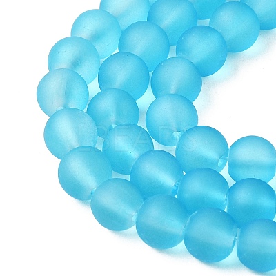 Baking Paint Transparent Glass Bead Strands GLAA-S031-12mm-37-1