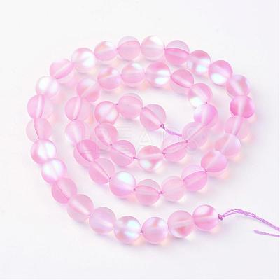 Synthetic Moonstone Beads Strands G-R375-8mm-A12-1