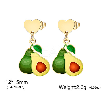 304 Stainless Steel Stud Dangle Earrings WG2FA29-02-1