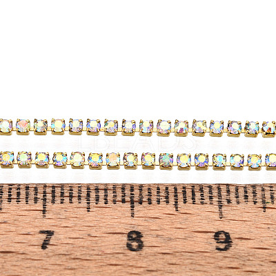 Brass Rhinestone Strass Chains CHC-T001-SS4.5-02G-1