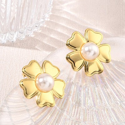 304 Stainless Steel Stud Earrings SA-CBA46AF-04G-1