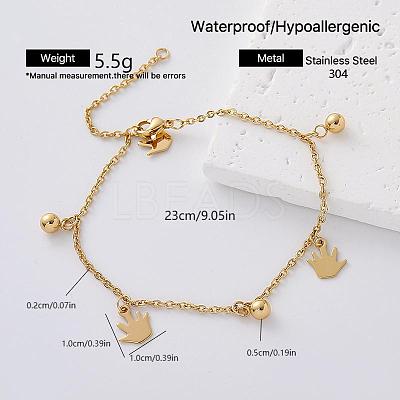 304 Stainless Steel Charm Anklets for Women HT7588-1-1