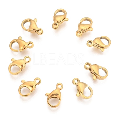 304 Stainless Steel Lobster Claw Clasps STAS-T040-PJ212-10-1