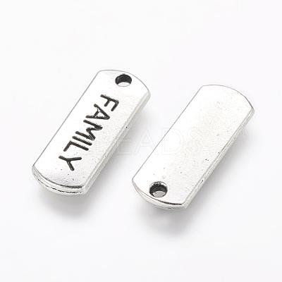 Tibetan Style Alloy Rectangle with Word Family Pendants X-TIBEP-Q043-057-RS-1