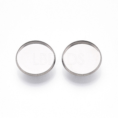 304 Stainless Steel Brooch Cabochon Settings X-STAS-E547-08D-P-1