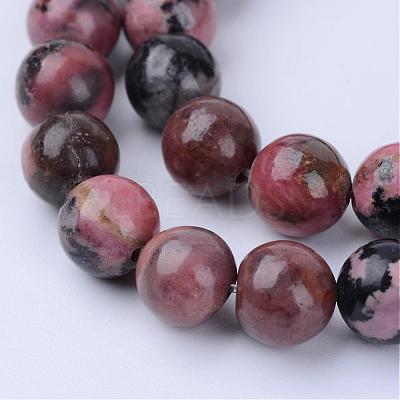 Natural Rhodonite Beads Strands G-Q462-10mm-25-1
