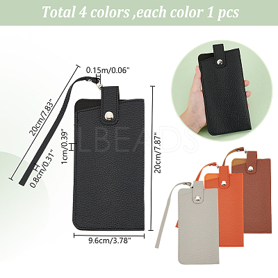 4Pcs 4 Colors Imitation Leather Glasses Storage Bags ABAG-AR0001-05-1