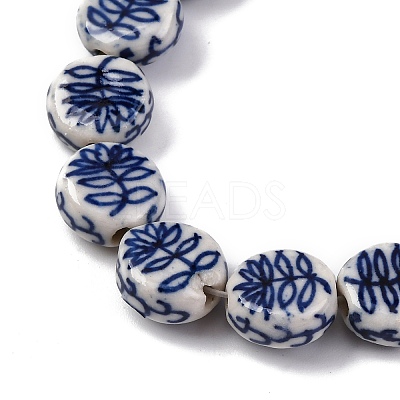 Handmade Blue and White Porcelain Beads Strands PORC-I027-15A-1