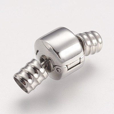Tarnish Resistant 304 Stainless Steel European Clasps with Cord Ends X-STAS-F083-12P-1