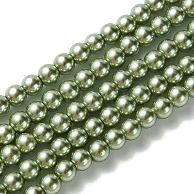 Eco-Friendly Dyed Glass Pearl Bead Strands HY-A008-6mm-RB115-1