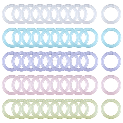150Pcs 5 Colors PP Plastic Loose Leaf Book Binder Hinged Rings KY-GF0001-49-1