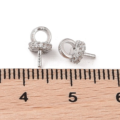 Brass with Cubic Zirconia Peg Bails KK-B087-13A-P-1