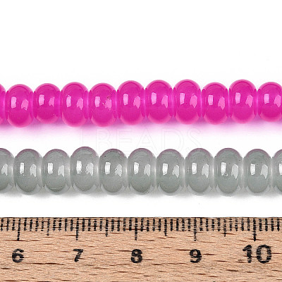 Baking Paint Imitation Jade Glass Beads Strands GLAA-T025-8mm-16-1