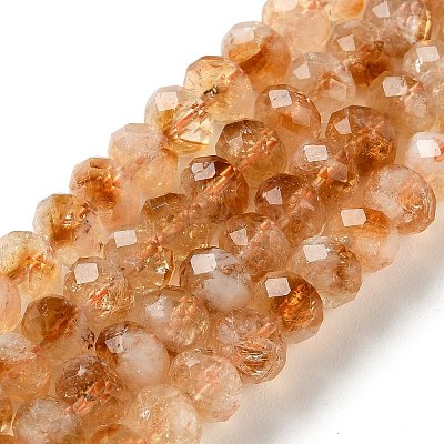 Heated Natural Citrine Beads Strands G-C259-A19-5x8mm-1