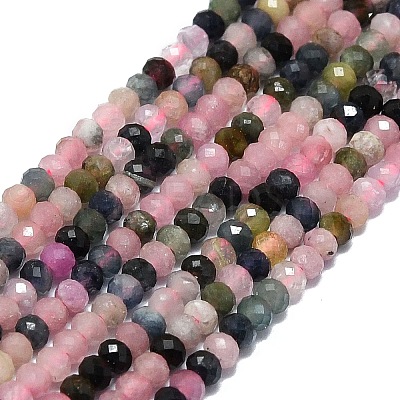 Natural Multicolor Tourmaline Beads Strands G-G106-A10-01-1