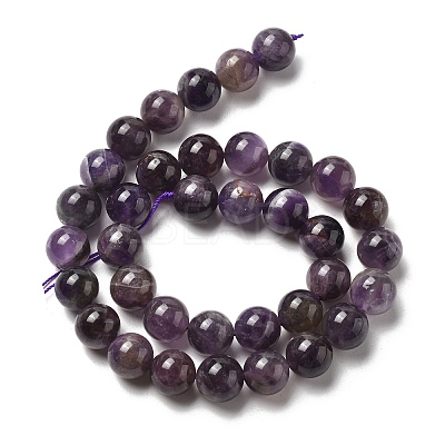 Round Natural Chevron Amethyst Bead Strands G-S380-01B-01-1