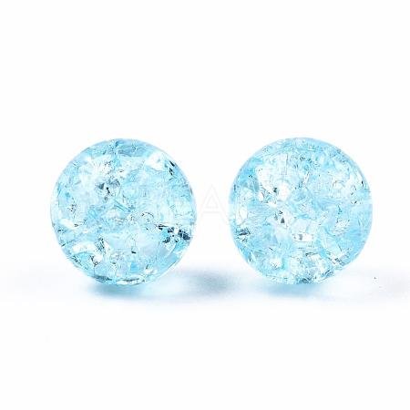 Transparent Crackle Acrylic Round Beads Strands CCG-R002-12mm-04-1