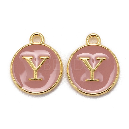 Golden Plated Alloy Enamel Charms X-ENAM-S118-07Y-1