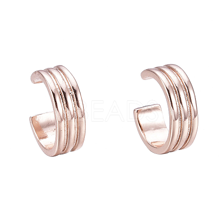 Brass Cuff Earrings LS-EJEW-I249-12RG-1