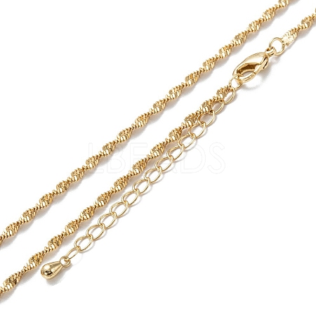 Brass Rope Chain Necklaces X-NJEW-K123-12G-1