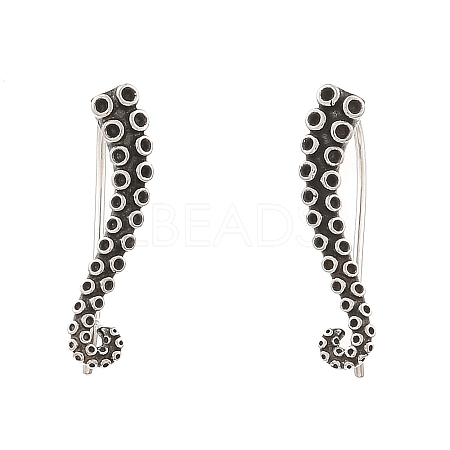 Antique Silver 316 Surgical Stainless Steel Dangle Earrings EJEW-D096-06B-AS-1